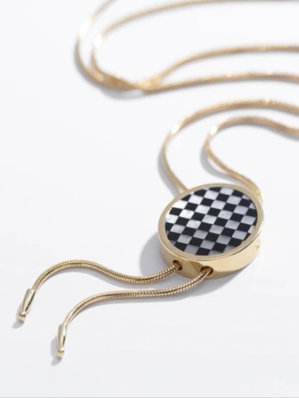 Larissa Loden Checkered Bolo Necklace - NWOT!